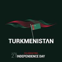 Turkmenistan Independence day design card vector