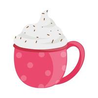 hot cocoa with cream vector