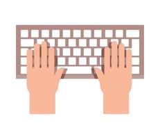 manos trabajando con teclado vector