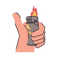 lighter in a hand vector