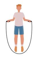 man with skipping rope vector