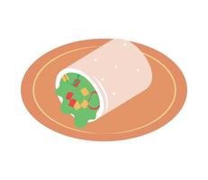 wrap with vegetables vegetarian food vector