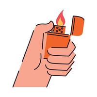 hand with lighter vector