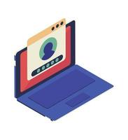 laptop cyber security vector