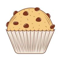 cupcake with chocolate vector