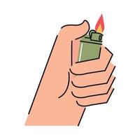 hand holding lighter vector