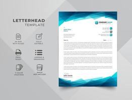 Abstract creative letterhead template design for your business. Professional blue and black color template. vector