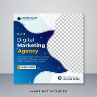 Digital Business Marketing Social Media Post Design Template, Square Flyer Template with Editable web Banner. vector