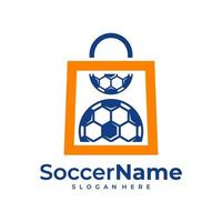 plantilla de logotipo de fútbol de tienda, vector de diseño de logotipo de tienda de fútbol