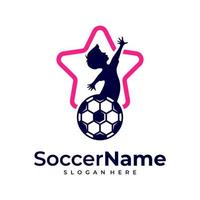 plantilla de logotipo de fútbol para niños, vector de diseño de logotipo de fútbol