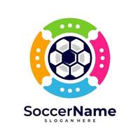 Ticket Soccer logo template, Football logo design vector
