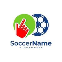 haga clic en plantilla de logotipo de fútbol, vector de diseño de logotipo táctil de fútbol
