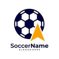 haga clic en plantilla de logotipo de fútbol, vector de diseño de logotipo táctil de fútbol