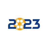 Plantilla de logotipo de fútbol 2023, vector de diseño de logotipo de fútbol 2023