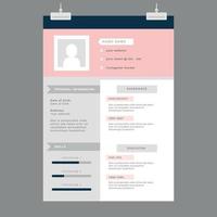 Femenine and Minimal Resume vector