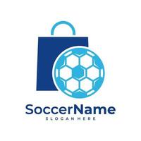 plantilla de logotipo de fútbol de tienda, vector de diseño de logotipo de tienda de fútbol