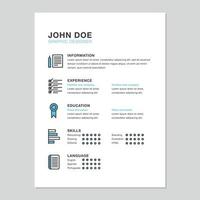 Minimal Graphic Designer Resume vector