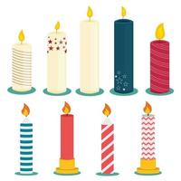 Colorful candle collection vectors