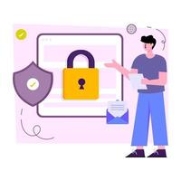 An illustration design of mail security vector