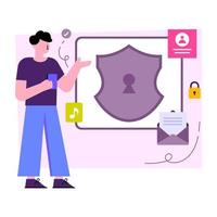 An illustration design of mail security vector