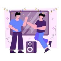 Flat design illustration of party enjoyment vector