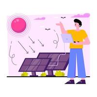 una ilustración de diseño de moda de la tienda de energía solar vector