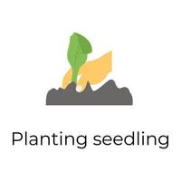 Trendy Plant Seeding vector