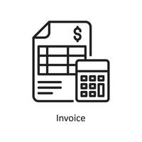 Invoice  Vector Outline Icon Design illustration. Business and Finance Symbol on White background EPS 10 File