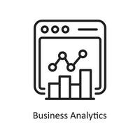 Business Analytics Vector Outline Icon Design illustration. Business and Finance Symbol on White background EPS 10 File