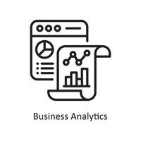 Business Analysis Vector Outline Icon Design illustration. Business and Finance Symbol on White background EPS 10 File