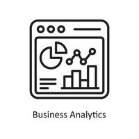 Business Analytics Vector Outline Icon Design illustration. Business and Finance Symbol on White background EPS 10 File