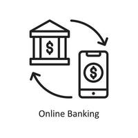 Online Banking  Vector Outline Icon Design illustration. Business and Finance Symbol on White background EPS 10 File