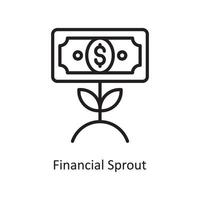 Financial Sprout  Vector Outline Icon Design illustration. Business and Finance Symbol on White background EPS 10 File