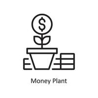 Money Plant  Vector Outline Icon Design illustration. Business and Finance Symbol on White background EPS 10 File