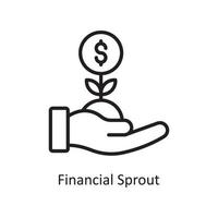 Financial Sprout Vector Outline Icon Design illustration. Business and Finance Symbol on White background EPS 10 File