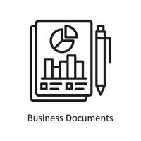 ilustración de diseño de icono de esquema de vector de documentos comerciales. símbolo de negocios y finanzas en archivo eps 10 de fondo blanco