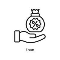 Loan  Vector Outline Icon Design illustration. Business and Finance Symbol on White background EPS 10 File