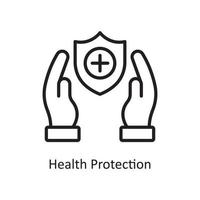 Health Protection Vector Outline Icon Design illustration. Business and Finance Symbol on White background EPS 10 File