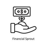 Financial Sprout  Vector Outline Icon Design illustration. Business and Finance Symbol on White background EPS 10 File