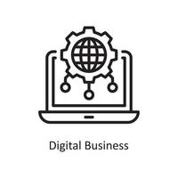 Digital Business  Vector Outline Icon Design illustration. Business and Finance Symbol on White background EPS 10 File