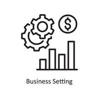 Business Setting  Vector Outline Icon Design illustration. Business and Finance Symbol on White background EPS 10 File
