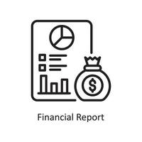 Financial Report Vector Outline Icon Design illustration. Business and Finance Symbol on White background EPS 10 File