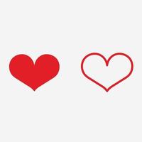 Heart icon vector set. romantic, like, love, valentine day symbol sign