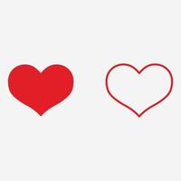 Heart icon vector set. romantic, like, love, valentine day symbol sign