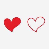 Heart icon vector set. romantic, like, love, valentine day symbol sign