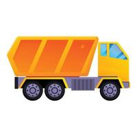 Construction tipper icon, cartoon style vector