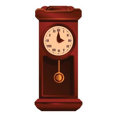 Bird pendulum clock icon, cartoon style