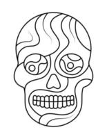 Sugar skull coloring pages for kids vector