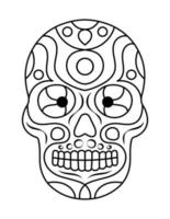 Simple skull coloring pages for adults vector