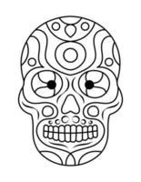 Simple skull coloring pages for adults vector